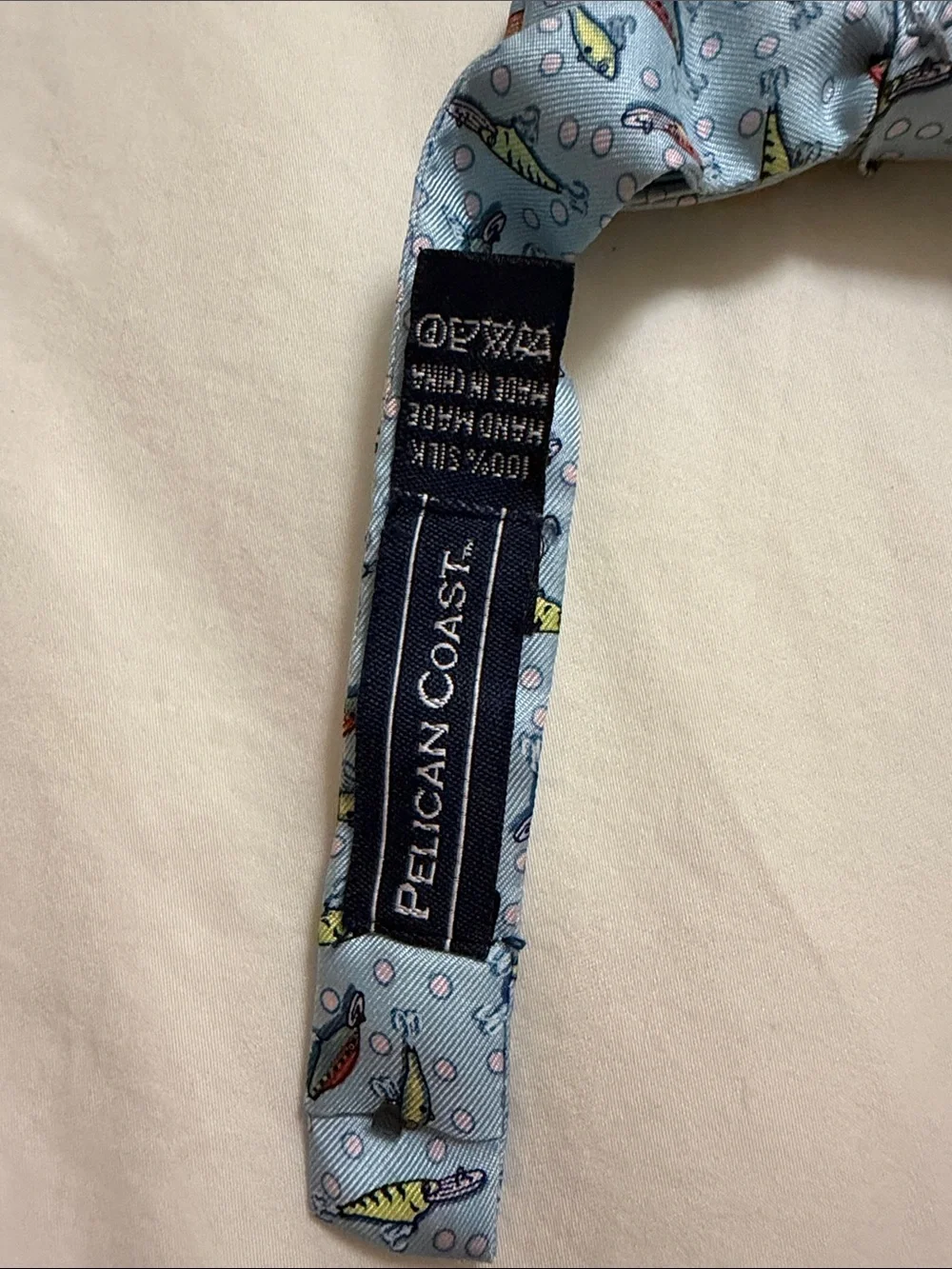 Boys Light Blue Fish Pattern Bow Tie